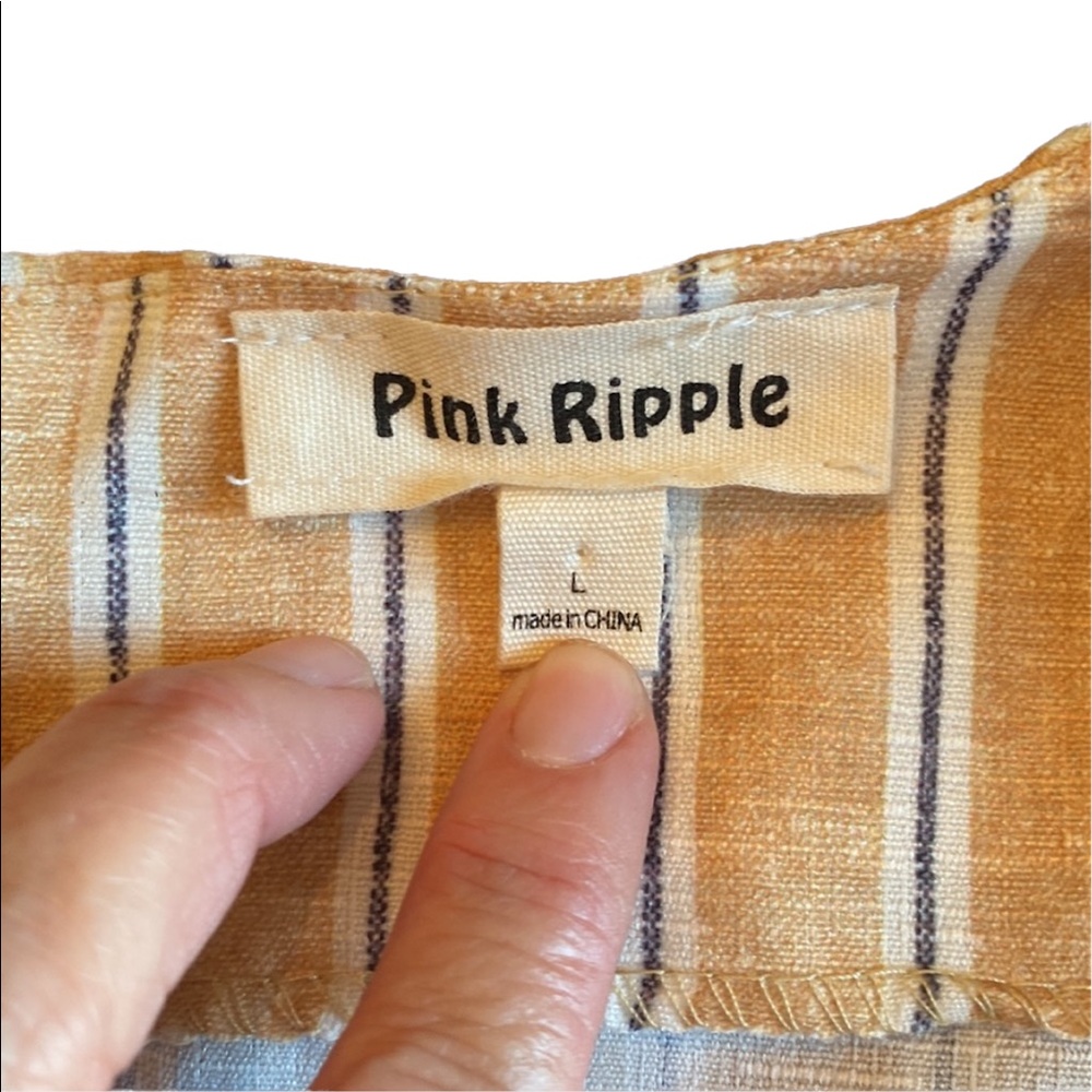 Pink Ripple Camel Striped Zip Back Dress - Picture 10 of 13